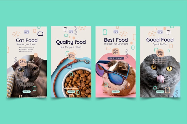 Gratis Vektor instagram-stories om dyrefoder
