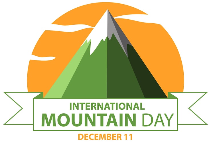 Gratis Vektor international mountain day tekst til plakat design