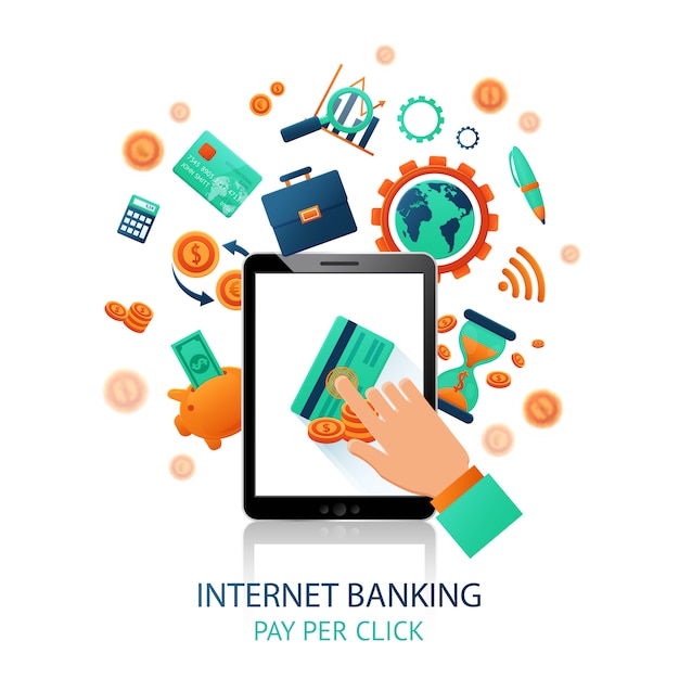 Gratis Vektor internetbank applikation