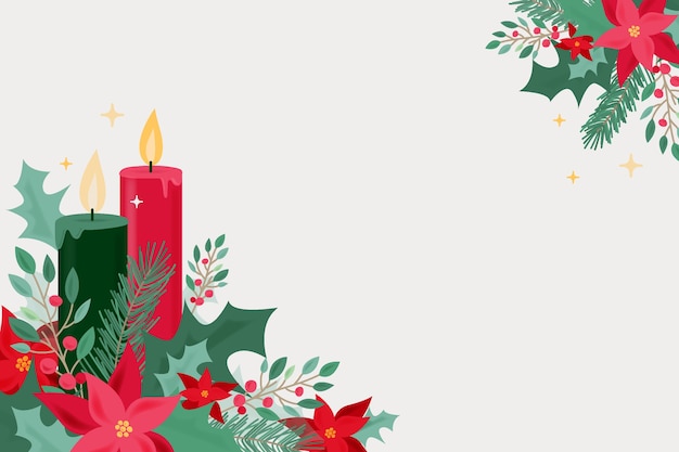 Gratis Vektor julelys baggrund i flad design