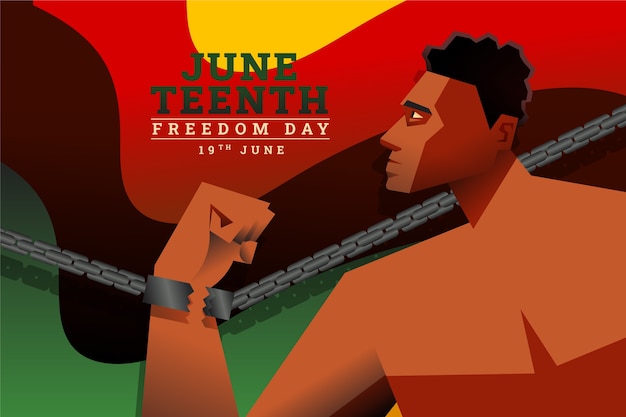 Gratis Vektor juneteenth-bakgrund med lutning