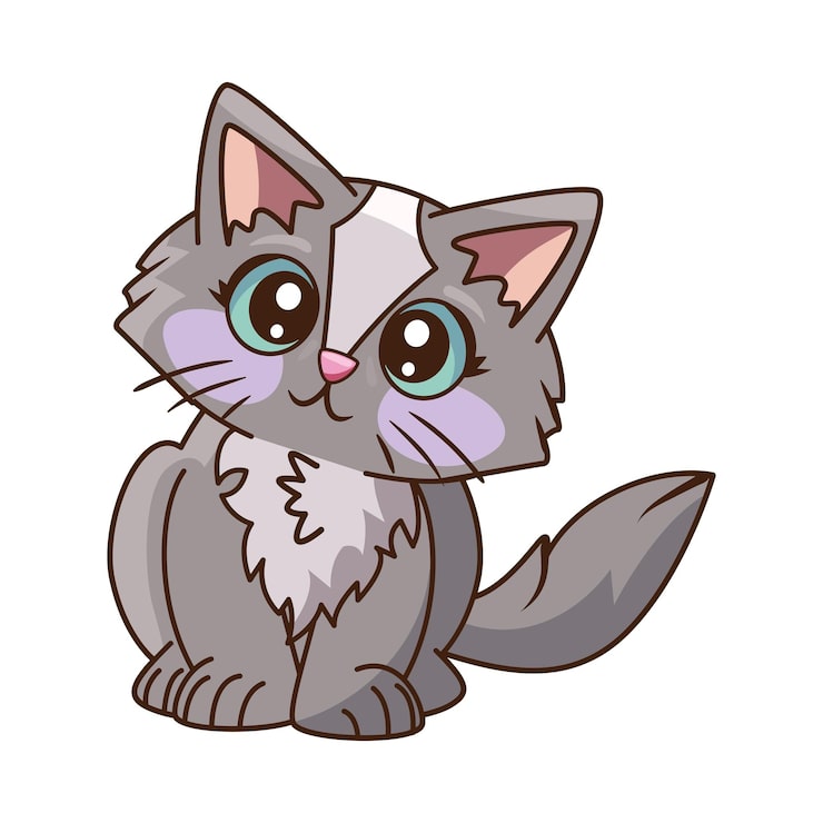 Gratis Vektor kattmaskot rolig isolerad illustration