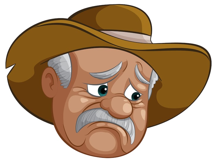 Gratis Vektor klog gammel cowboy, vektorillustration