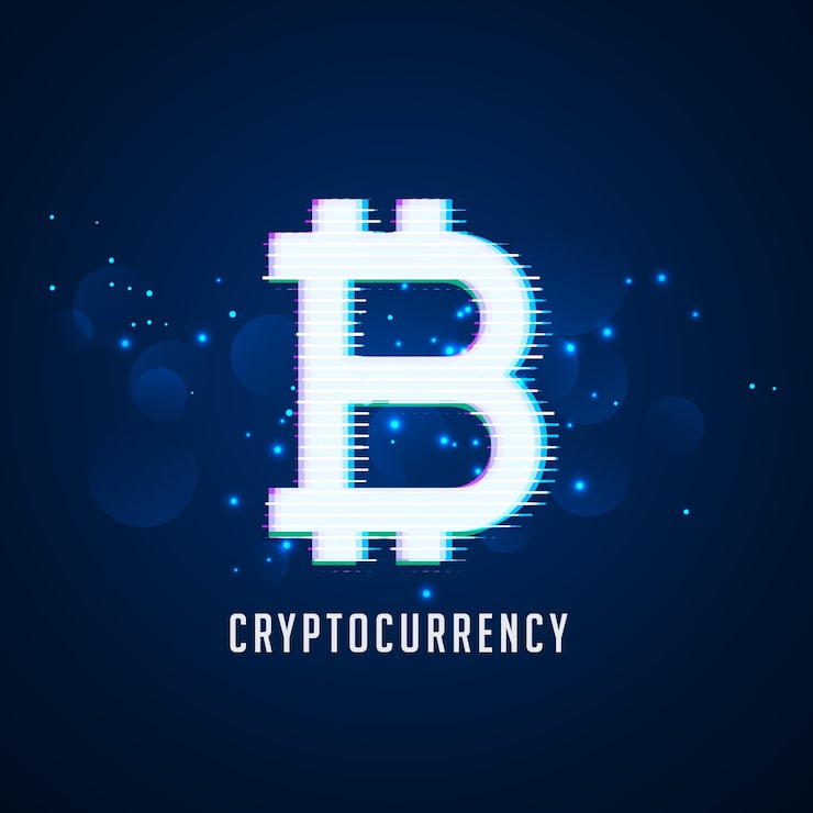 Gratis Vektor kryptovaluta digital bitcoins symbolteknik bakgrund