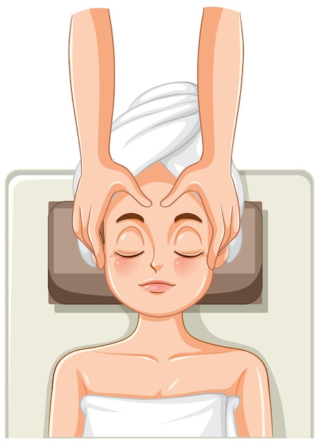 Gratis Vektor kvinde får ansigtsmassage i spa