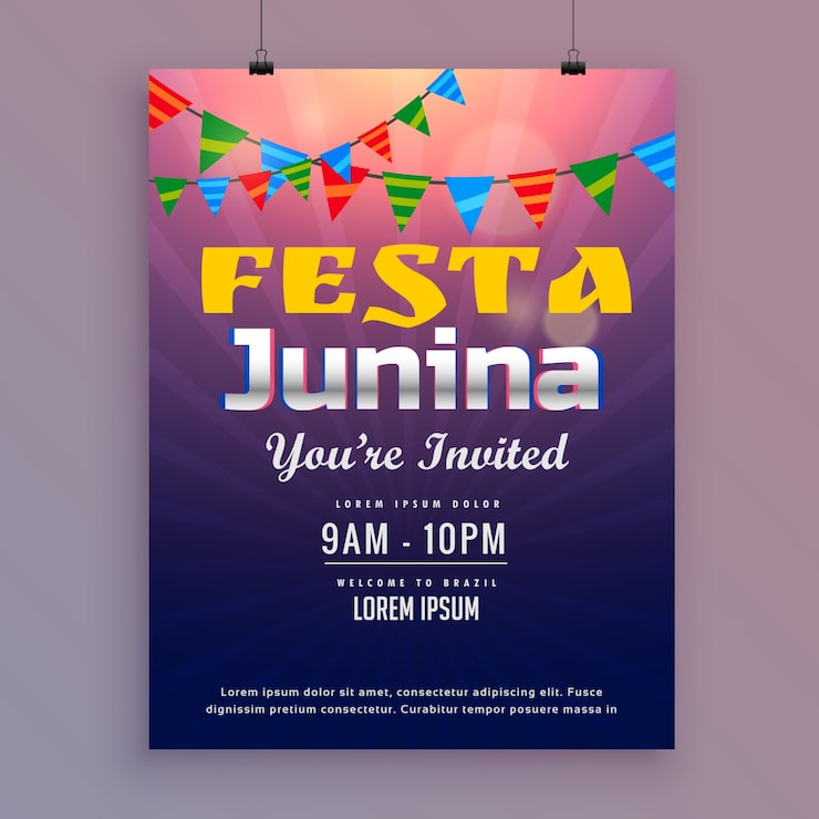 Gratis Vektor lilla festa junina-plakat