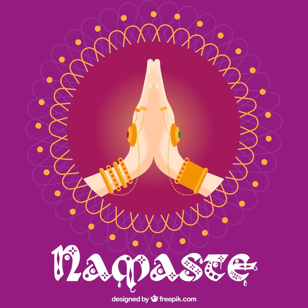Gratis Vektor lilla namaste baggrund