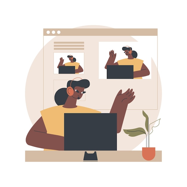 Gratis Vektor livestream software abstrakt illustration