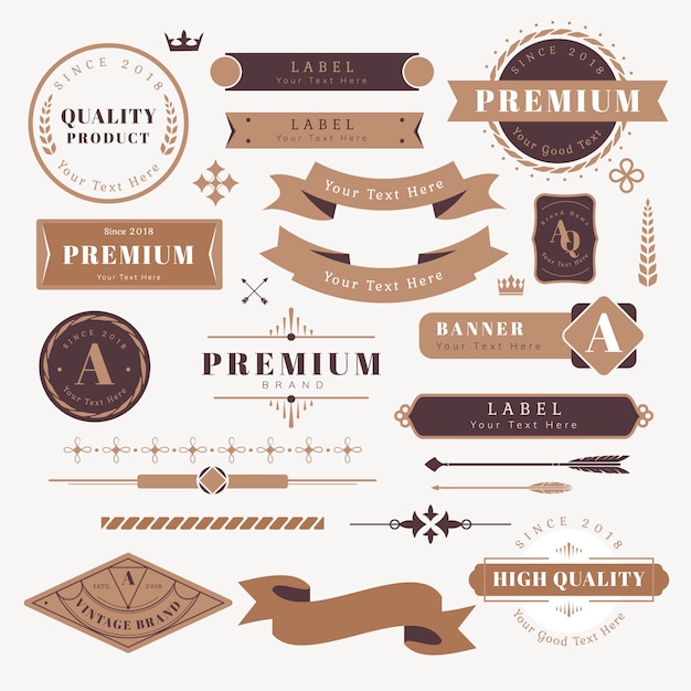 Gratis Vektor logotyp- och bannerdesignelement
