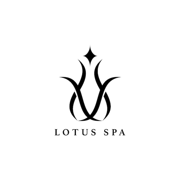 Gratis Vektor lotus spa design logotyp vektor