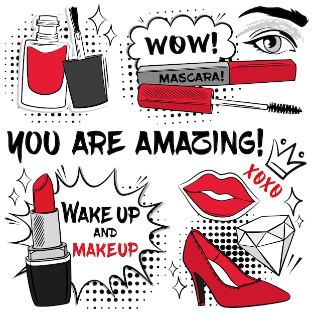 Gratis Vektor makeup baggrundsdesign