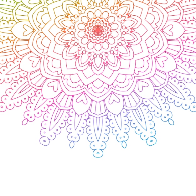 Gratis Vektor mandala-design med regnbuefarver