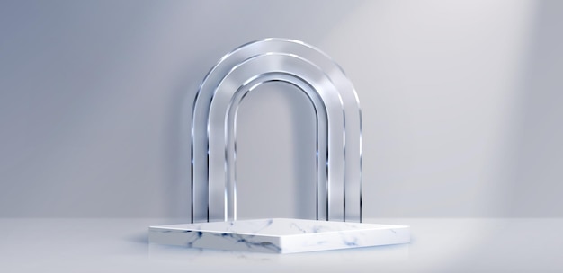 Gratis Vektor marmor podie med glasbueelementer