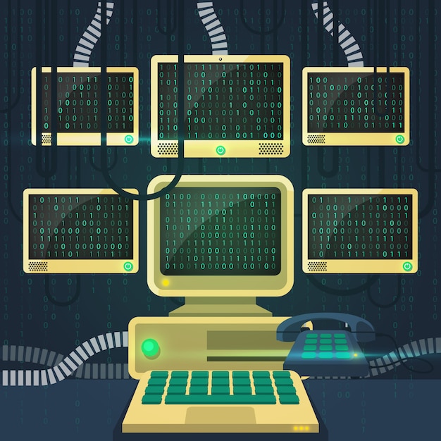 Gratis Vektor matrix flat illustration