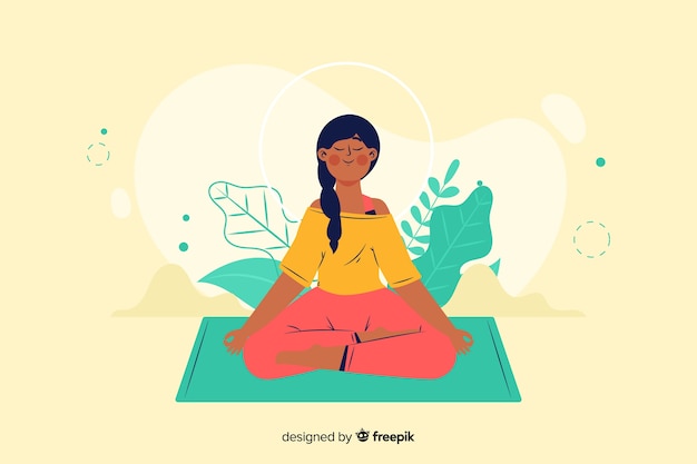 Gratis Vektor meditationskoncept til landingsside