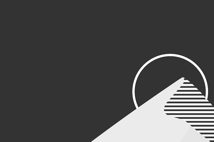 Gratis Vektor minimal svartvit solnedgång, bergsbakgrund, estetik