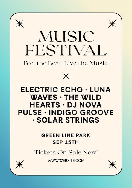 Gratis Vektor moderne gradient musikfestival flyer
