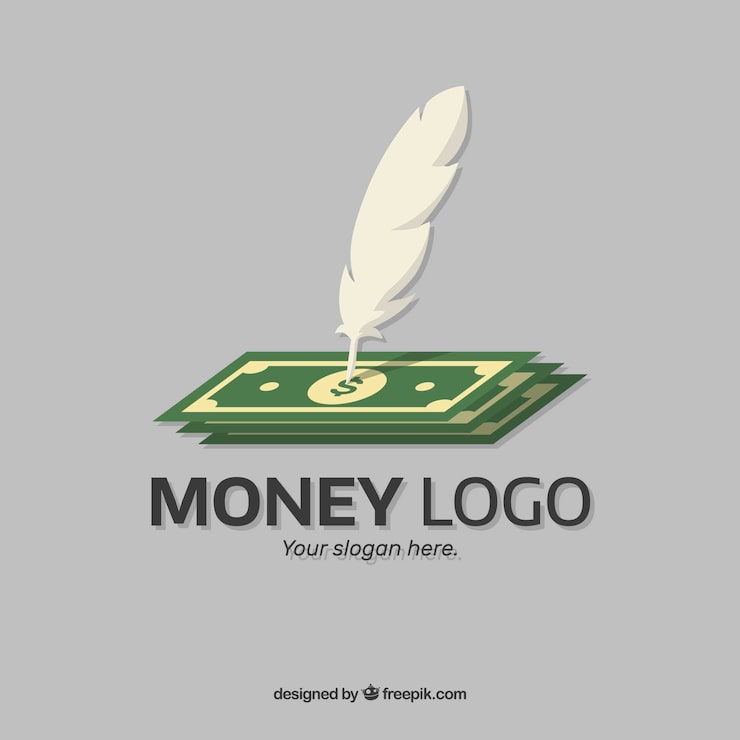 Gratis Vektor moderne penge logo koncept
