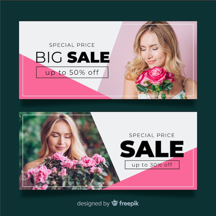 Gratis Vektor modeudsalgs bannere