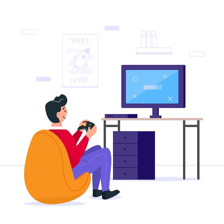 Gratis Vektor online spilkoncept