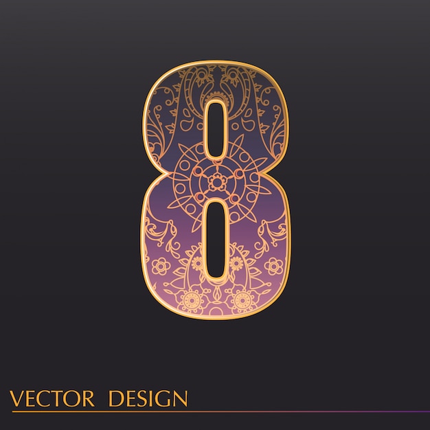 Gratis Vektor ornamental 8 bakgrund