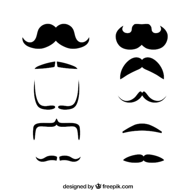 Gratis Vektor overmoustache design kollektion