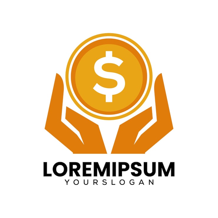 Gratis Vektor penge og hånd logo design