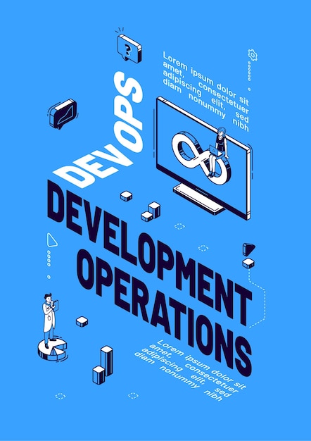 Gratis Vektor plakat af devops udviklingsoperationer