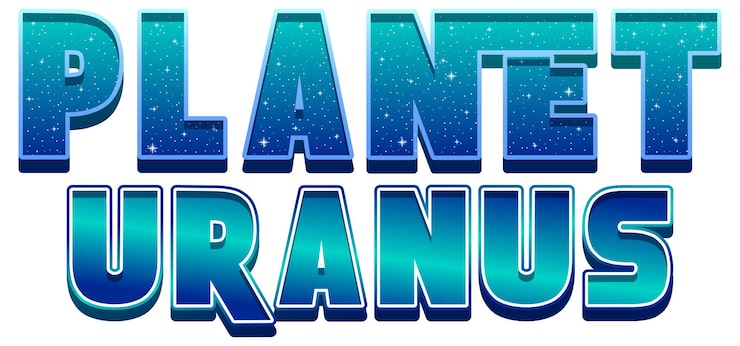 Gratis Vektor planet uranus ord logo design
