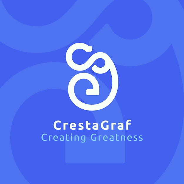 Gratis Vektor platt design monogram logotyp