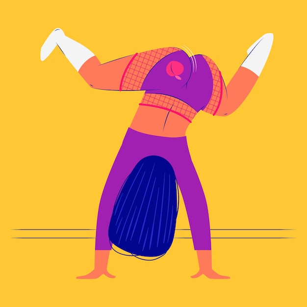 Gratis Vektor platt design twerk illustration