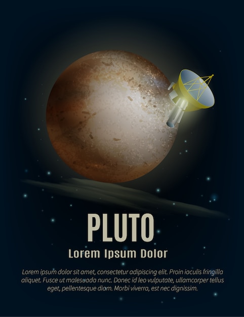 Gratis Vektor pluto planet plakat