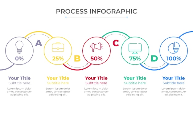 Gratis Vektor processinfografik