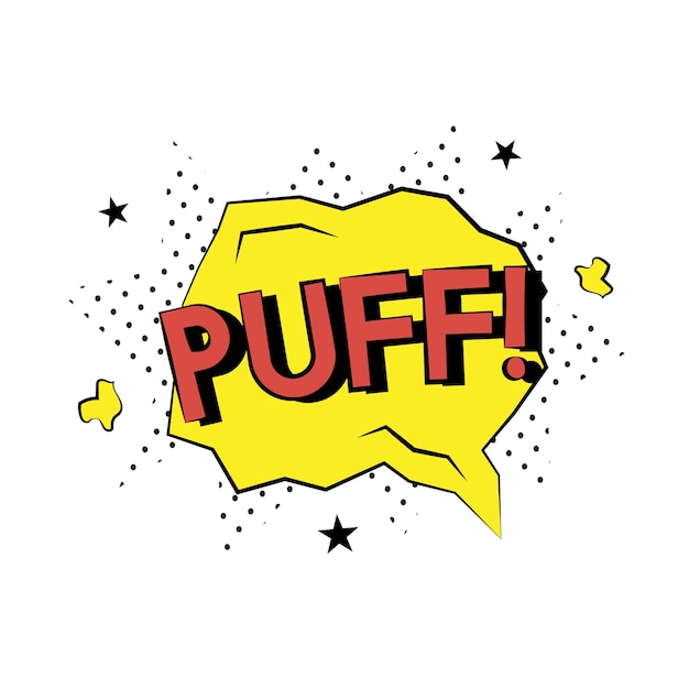 Gratis Vektor puf tegneseriestil