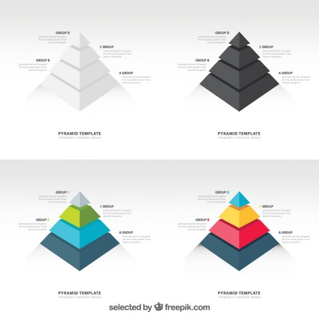 Gratis Vektor pyramide grafik