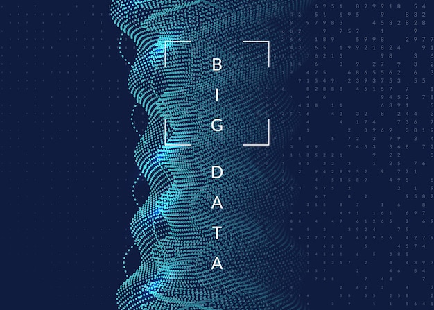 Gratis Vektor quantum computing baggrund teknologi til big data visualisering