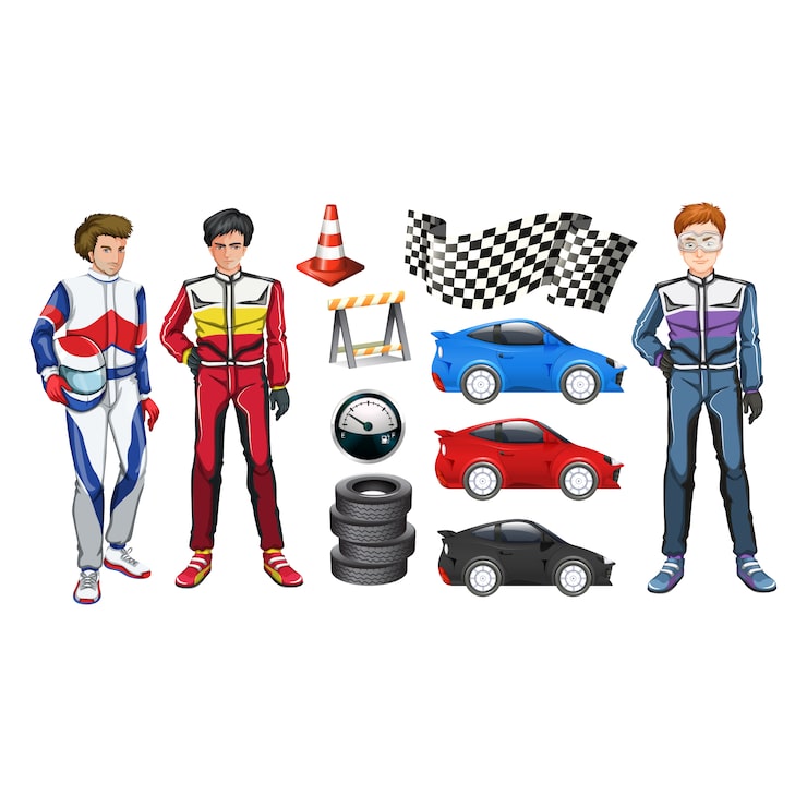 Gratis Vektor race elementer samling