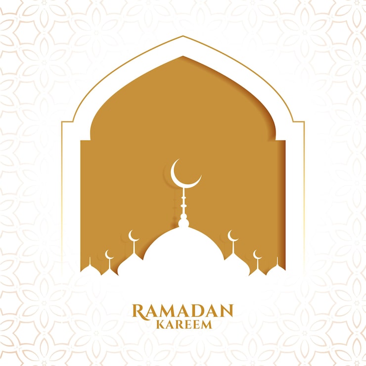 Gratis Vektor ramadan kareem islamisk hilsen i papir stil