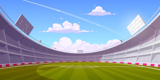 Gratis Vektor realistisk illustration av fotbollsstadion