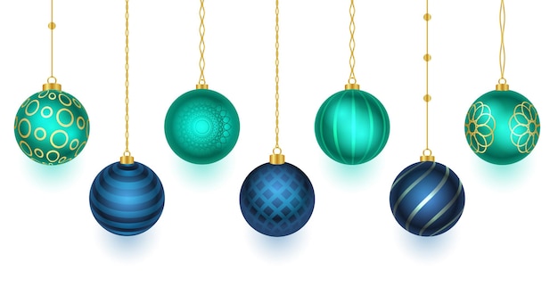 Gratis Vektor samling af 3d julekugle design til juleferie