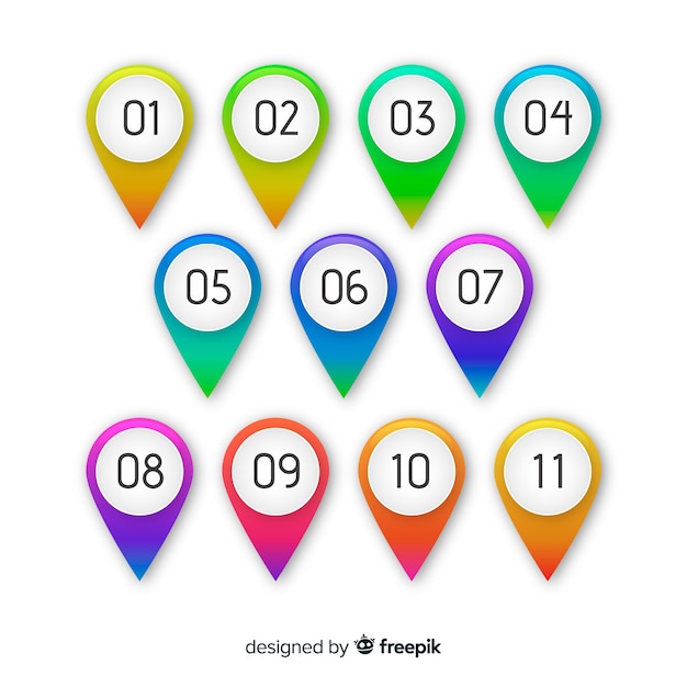 Gratis Vektor samling af gradient-bulletpoints