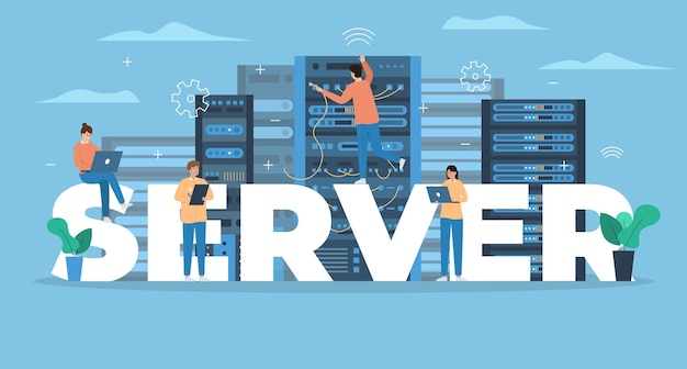Gratis Vektor server administration tekst komposition