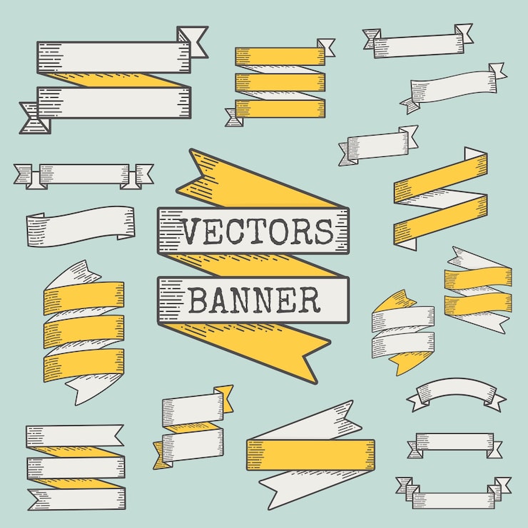 Gratis Vektor set med band och banner