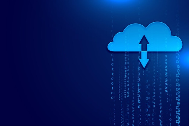 Gratis Vektor sikker database cloud computing baggrund med digitale tech linjer