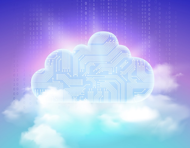 Gratis Vektor sikker datalagringstjeneste i en cloud