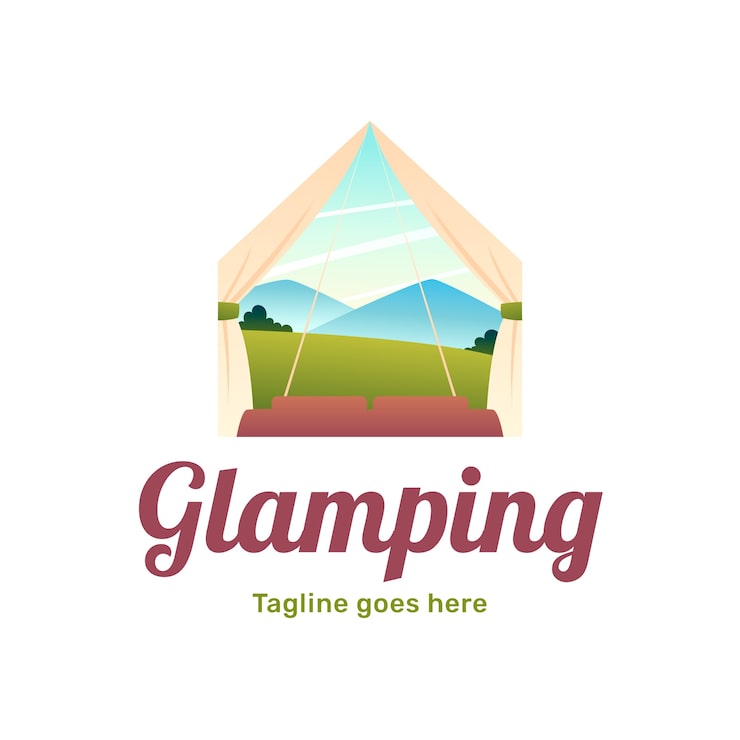 Gratis Vektor skabelon til gradient glamping logo