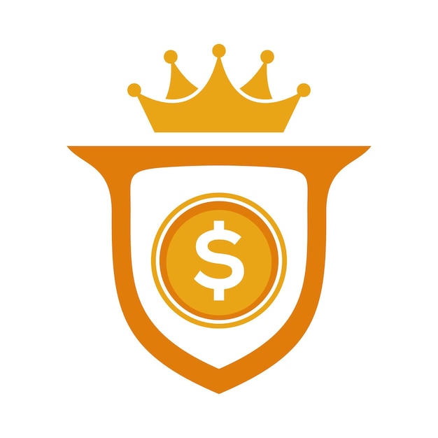 Gratis Vektor skjold og penge logo design