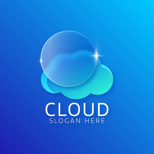 Gratis Vektor skylogo, glasformisme, vektorillustration