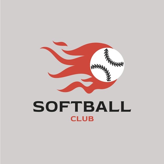 Gratis Vektor softbolls logotypdesign
