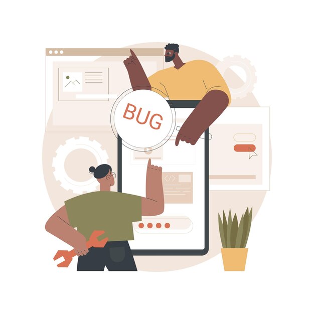 Gratis Vektor software test illustration